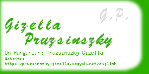 gizella pruzsinszky business card